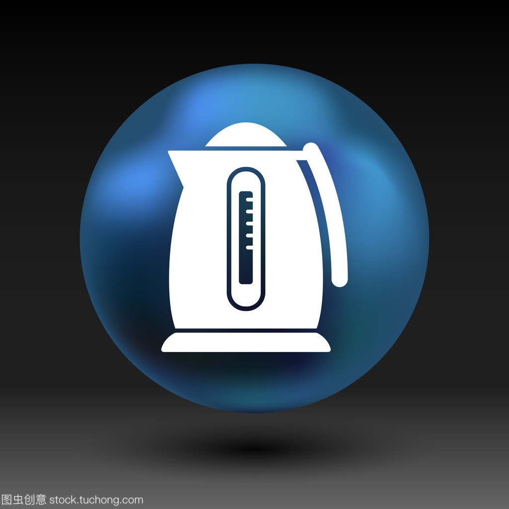 电热水壶图标厨房矢量制备插画